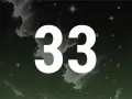 Gwiezdne niebo z liczbą 33. Numerologiczna 6 z 33, symbolizująca mistrzowskie liczby.