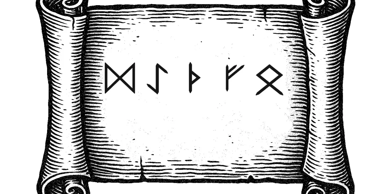 Zwoje z runami, które mogą przyciągnąć bogactwo. Te starożytne symbole, runy na pieniądze, zdobią zwoje.