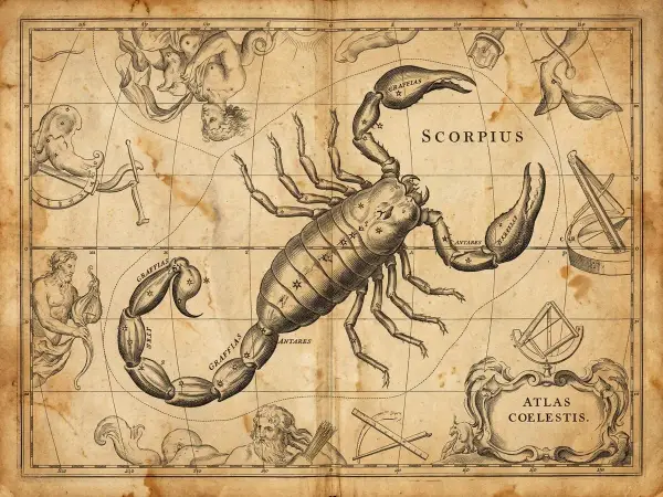 Starożytna mapa nieba z dominującym Skorpionem. Czy to dowód, dlaczego skorpion to najważniejszy znak zodiaku?